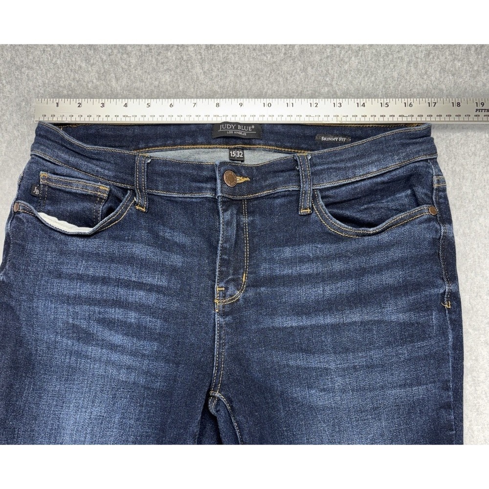 Judy Blue Joanne Mid Rise Dark Wash Skinny Jeans 15/32 Casual Stretch Denim Chic - Picture 8 of 10